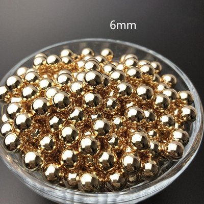 auksiniai perlų karoliukai be/su skylute, 3-30 mm dideli aukštos kokybės pilvo raumenys vestuvių dekoravimui, papuošalai „pasidaryk pats“ auksiniai karoliukai apvalūs