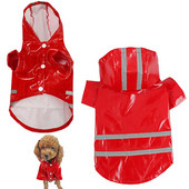 Suvine õues kutsikate lemmiklooma vihmamantel S-XL kapuutsiga veekindlad jakid PU vihmamantel koertele kassidele rõivad riided hulgimüük