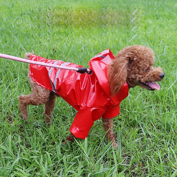 Καλοκαιρινό παλτό βροχής για κουτάβια κατοικίδιων ζώων για εξωτερικούς χώρους S-XL Αδιάβροχα μπουφάν με κουκούλα PU αδιάβροχο για σκύλους γάτες Ενδύματα Ενδύματα Χονδρική