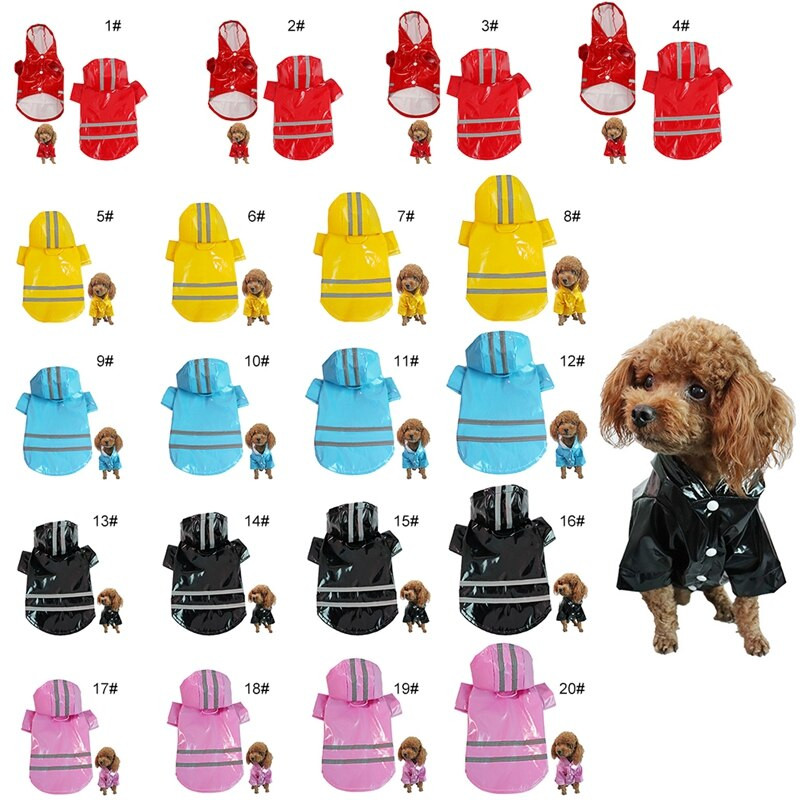 Suvine õues kutsikate lemmiklooma vihmamantel S-XL kapuutsiga veekindlad jakid PU vihmamantel koertele kassidele rõivad riided hulgimüük