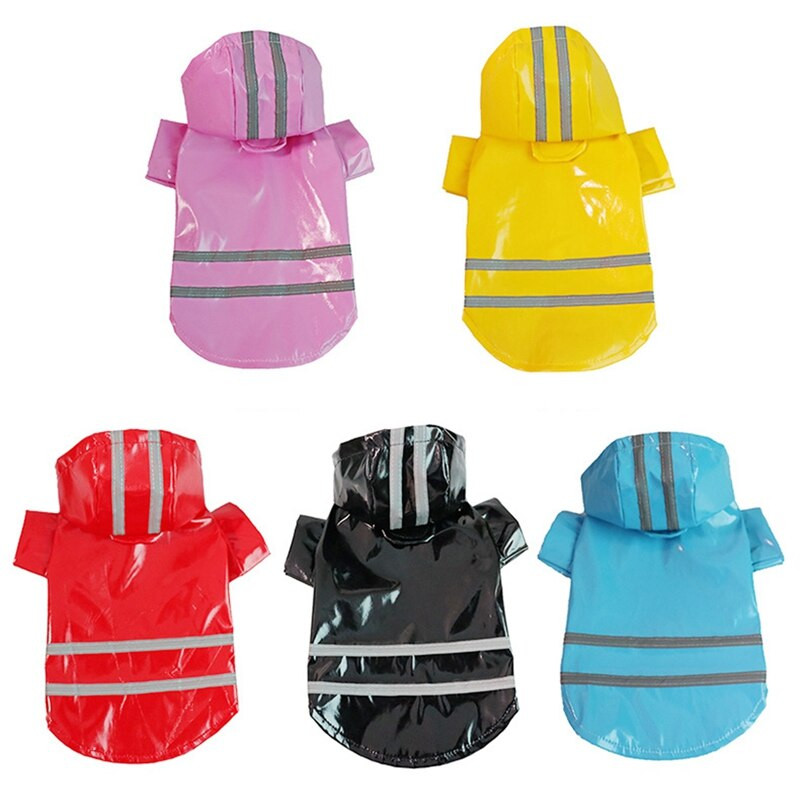 Suvine õues kutsikate lemmiklooma vihmamantel S-XL kapuutsiga veekindlad jakid PU vihmamantel koertele kassidele rõivad riided hulgimüük