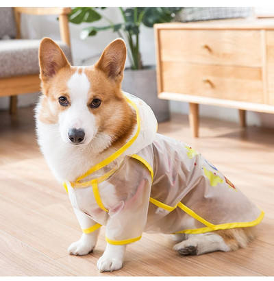 2021 NOVA Ljetna kišna kabanica za štene za kućne ljubimce XS-XL Vodootporna jakna s kapuljačom TPU kabanica za velške korgi buldoge Štiti trbuh