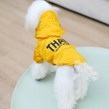 Модни кучешки дъждоустойчиви дрехи за малки и средни кучета Нов кучешки дъждобран с букви Водоустойчиво кучешко облекло Шнауцер Ветровка