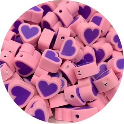 30 tk/partii 10 mm segatud värvid LOVE Shape Shape spacer helmed Polümeer savihelmed ehete valmistamiseks DIY käsitsi valmistatud tarvikud