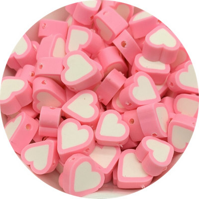 30 tk/partii 10 mm segatud värvid LOVE Shape Shape spacer helmed Polümeer savihelmed ehete valmistamiseks DIY käsitsi valmistatud tarvikud