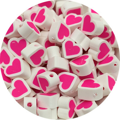 30 tk/partii 10 mm segatud värvid LOVE Shape Shape spacer helmed Polümeer savihelmed ehete valmistamiseks DIY käsitsi valmistatud tarvikud