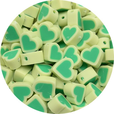 30 tk/partii 10 mm segatud värvid LOVE Shape Shape spacer helmed Polümeer savihelmed ehete valmistamiseks DIY käsitsi valmistatud tarvikud