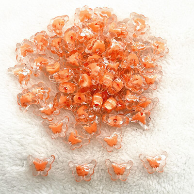 30 ks 15 mm matné/priehľadné/AB farebné akrylové motýlie korálky voľné dištančné korálky na výrobu šperkov, DIY príslušenstvo