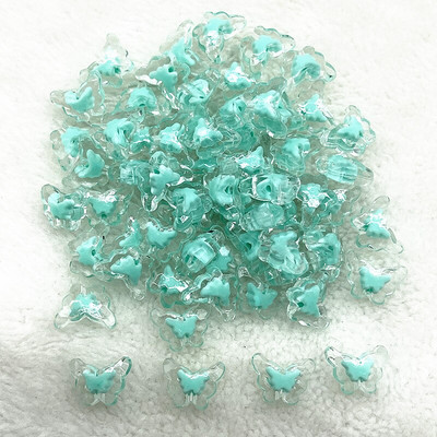 30 ks 15 mm matné/priehľadné/AB farebné akrylové motýlie korálky voľné dištančné korálky na výrobu šperkov, DIY príslušenstvo