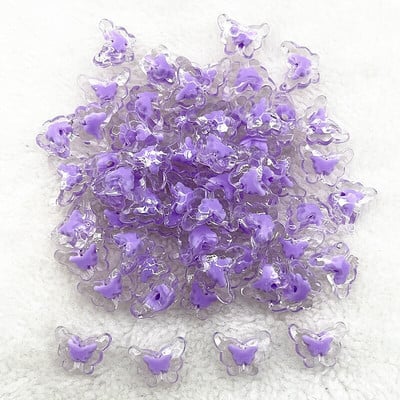 30 ks 15 mm matné/priehľadné/AB farebné akrylové motýlie korálky voľné dištančné korálky na výrobu šperkov, DIY príslušenstvo