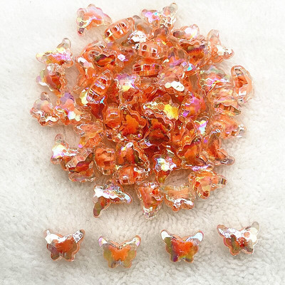 30 ks 15 mm matné/priehľadné/AB farebné akrylové motýlie korálky voľné dištančné korálky na výrobu šperkov, DIY príslušenstvo