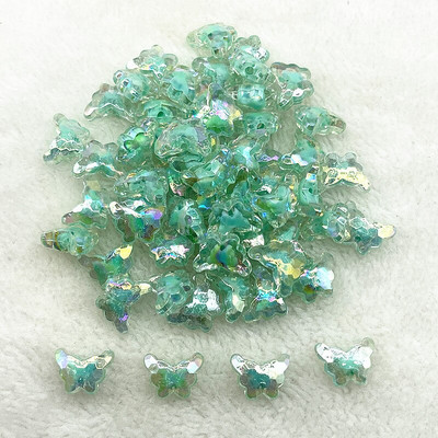 30 ks 15 mm matné/priehľadné/AB farebné akrylové motýlie korálky voľné dištančné korálky na výrobu šperkov, DIY príslušenstvo