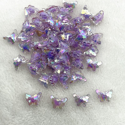 30 ks 15 mm matné/priehľadné/AB farebné akrylové motýlie korálky voľné dištančné korálky na výrobu šperkov, DIY príslušenstvo