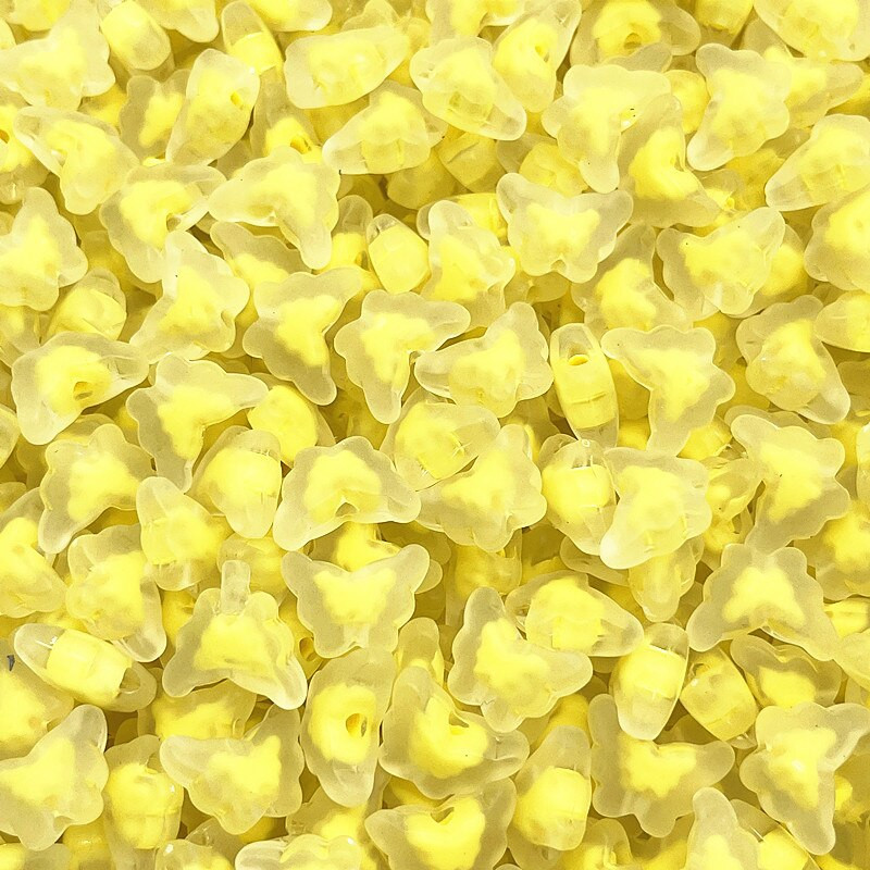 30 ks 15 mm matné/priehľadné/AB farebné akrylové motýlie korálky voľné dištančné korálky na výrobu šperkov, DIY príslušenstvo