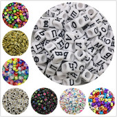 100 bucăți 6mm 7mm margele acrilice litere rusești amestecate margele distanțatoare libere pentru realizarea de bijuterii colier brățară manuală