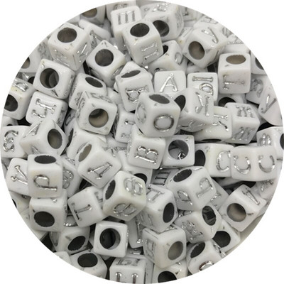 100 bucăți 6mm 7mm margele acrilice litere rusești amestecate margele distanțatoare libere pentru realizarea de bijuterii colier brățară manuală