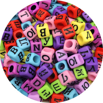 100 bucăți 6mm 7mm margele acrilice litere rusești amestecate margele distanțatoare libere pentru realizarea de bijuterii colier brățară manuală