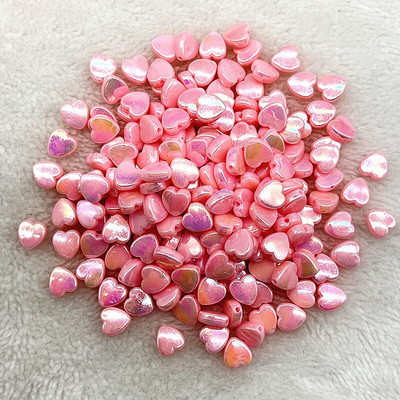 50 ks 8 mm AB farebné akrylové korálky v tvare srdca voľné dištančné korálky na výrobu šperkov, DIY odevných doplnkov