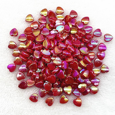 50 ks 8 mm AB farebné akrylové korálky v tvare srdca voľné dištančné korálky na výrobu šperkov, DIY odevných doplnkov
