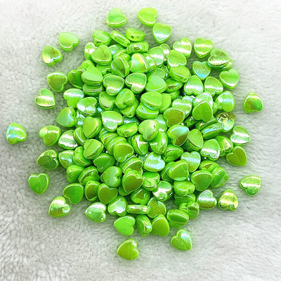 50 ks 8 mm AB farebné akrylové korálky v tvare srdca voľné dištančné korálky na výrobu šperkov, DIY odevných doplnkov