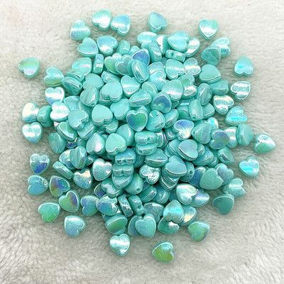 50 ks 8 mm AB farebné akrylové korálky v tvare srdca voľné dištančné korálky na výrobu šperkov, DIY odevných doplnkov