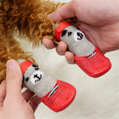 Puppy Dog Teddy Socks Waterproof Cat Shoes Anti-scratch Foot Cover Anti-dirty Pet Socks Small Cat Dogs Knit Warm Socks