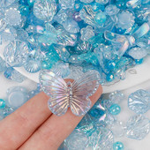 3-štýlové akrylové motýľové kvetinové voľné korálky s mašľou pre DIY ručne vyrábané retiazky na telefón náramky šperky príslušenstvo V0840