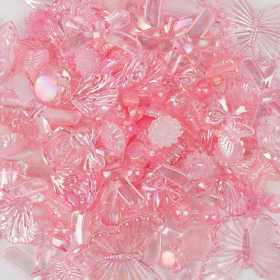 3-štýlové akrylové motýľové kvetinové voľné korálky s mašľou pre DIY ručne vyrábané retiazky na telefón náramky šperky príslušenstvo V0840