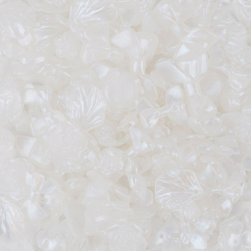 3-štýlové akrylové motýľové kvetinové voľné korálky s mašľou pre DIY ručne vyrábané retiazky na telefón náramky šperky príslušenstvo V0840