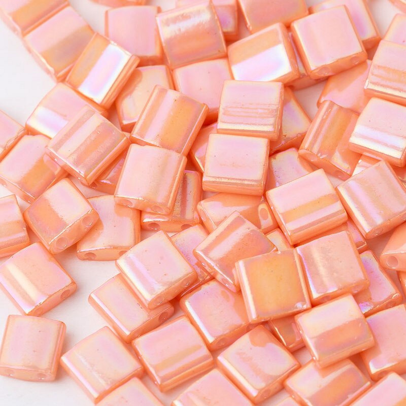 Korálky Taidian Miyuki Tila 5x5x1,9 mm, bohémsky štýl, nepriehľadné, ručne vyrobené na šperky, korálková výšivka 3 gramy/sada, približne 33 kusov