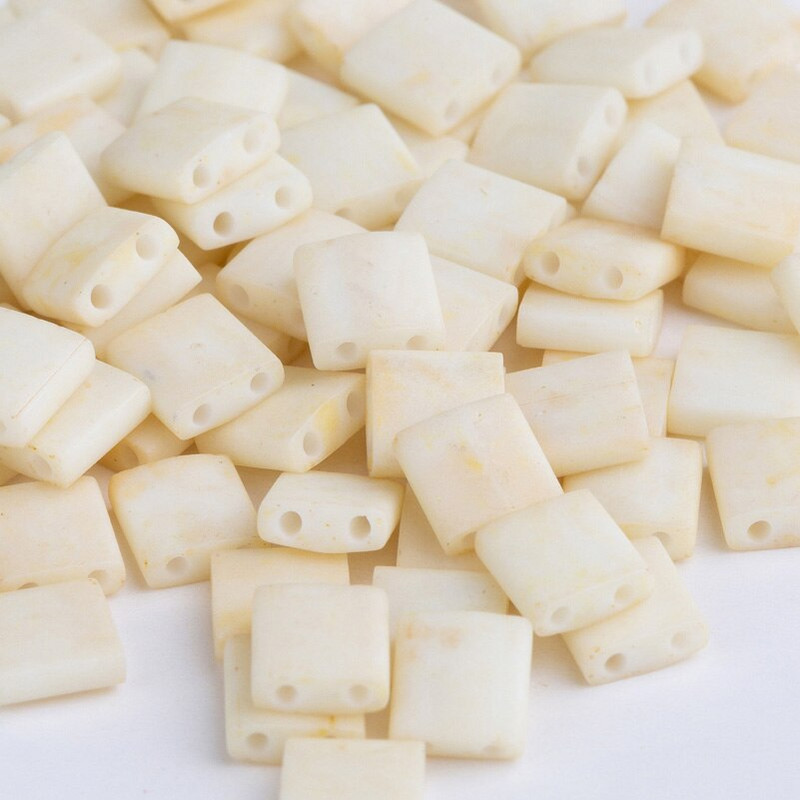 Korálky Taidian Miyuki Tila 5x5x1,9 mm, bohémsky štýl, nepriehľadné, ručne vyrobené na šperky, korálková výšivka 3 gramy/sada, približne 33 kusov