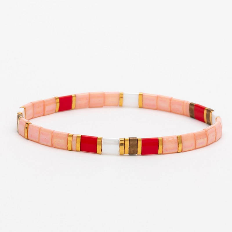 Korálky Taidian Miyuki Tila 5x5x1,9 mm, bohémsky štýl, nepriehľadné, ručne vyrobené na šperky, korálková výšivka 3 gramy/sada, približne 33 kusov