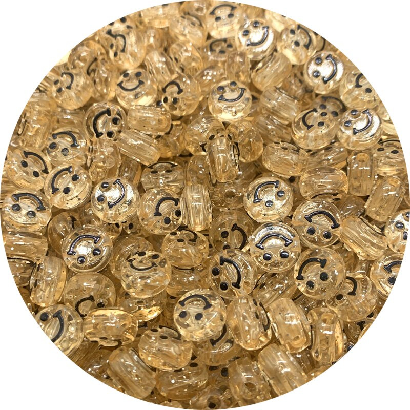 Νέα 50 τμχ 10 χιλιοστά Διαφανής Προσομοίωση Smiley face Ακρυλικό σχήμα Spacer Beads For DIY χειροποίητα κοσμήματα αξεσουάρ κολιέ Μάρκα