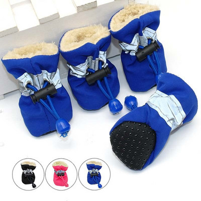 Pet Dogs Winter Shoes Rain Snow Waterproof Booties Socks Rubber Anti-slip Shoes For Small Dog Puppies Footwear
