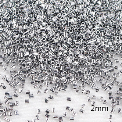 Mărgele de sticlă brodate în stil argintiu de 2-8mm Mărgele distanțiere din semințe de sticlă cehă Mărgele rotunde de cristal Accesoriu pentru bijuterii DIY A0114