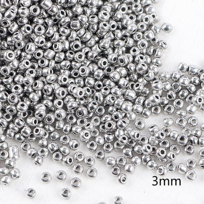 Mărgele de sticlă brodate în stil argintiu de 2-8mm Mărgele distanțiere din semințe de sticlă cehă Mărgele rotunde de cristal Accesoriu pentru bijuterii DIY A0114