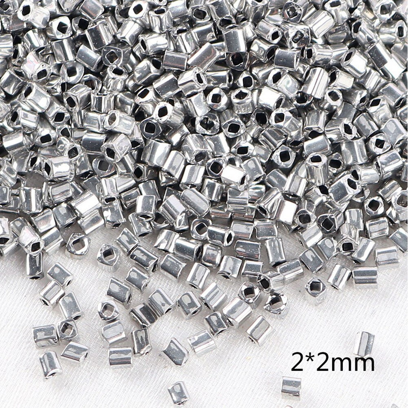 Mărgele de sticlă brodate în stil argintiu de 2-8mm Mărgele distanțiere din semințe de sticlă cehă Mărgele rotunde de cristal Accesoriu pentru bijuterii DIY A0114