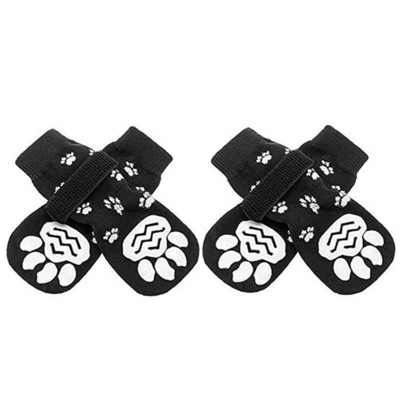 Protuklizne čarape za pse od 4 kom. Čarape za pseće držače s remenima za kontrolu proklizavanja za zatvorene prostore na drvenom podu. Štitnik za šape kućnih ljubimaca