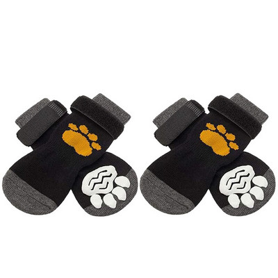 Protuklizne čarape za pse od 4 kom. Čarape za pseće držače s remenima za kontrolu proklizavanja za zatvorene prostore na drvenom podu. Štitnik za šape kućnih ljubimaca