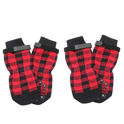 Protuklizne čarape za pse od 4 kom. Čarape za pseće držače s remenima za kontrolu proklizavanja za zatvorene prostore na drvenom podu. Štitnik za šape kućnih ljubimaca