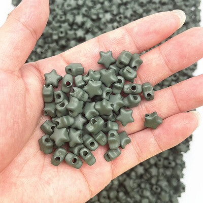 НОВИ 50 бр. 10 мм матова петолъчна звезда, акрилни разхлабени дистанционни мъниста за изработка на бижута Направи си сам ръчно изработени аксесоари