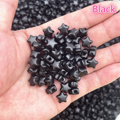 НОВИ 50 бр. 10 мм матова петолъчна звезда, акрилни разхлабени дистанционни мъниста за изработка на бижута Направи си сам ръчно изработени аксесоари