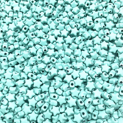 НОВИ 50 бр. 10 мм матова петолъчна звезда, акрилни разхлабени дистанционни мъниста за изработка на бижута Направи си сам ръчно изработени аксесоари