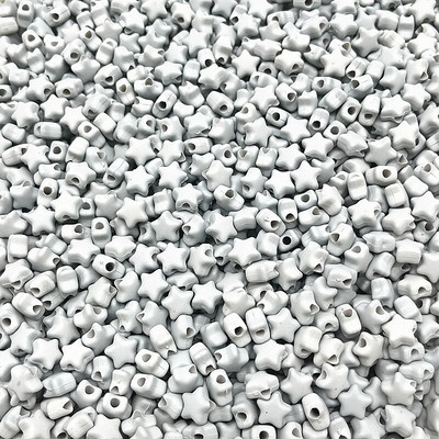 НОВИ 50 бр. 10 мм матова петолъчна звезда, акрилни разхлабени дистанционни мъниста за изработка на бижута Направи си сам ръчно изработени аксесоари