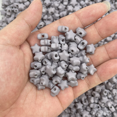 НОВИ 50 бр. 10 мм матова петолъчна звезда, акрилни разхлабени дистанционни мъниста за изработка на бижута Направи си сам ръчно изработени аксесоари