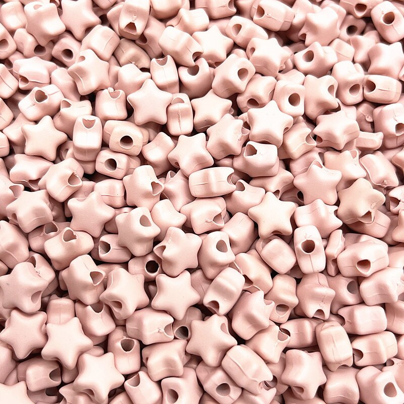 НОВИ 50 бр. 10 мм матова петолъчна звезда, акрилни разхлабени дистанционни мъниста за изработка на бижута Направи си сам ръчно изработени аксесоари