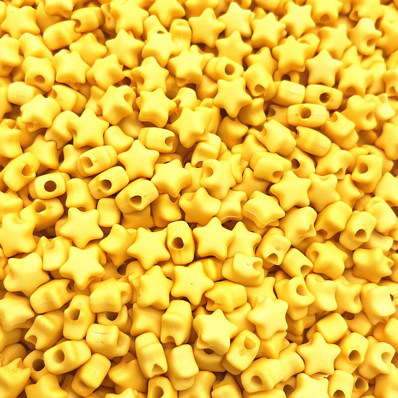 НОВИ 50 бр. 10 мм матова петолъчна звезда, акрилни разхлабени дистанционни мъниста за изработка на бижута Направи си сам ръчно изработени аксесоари