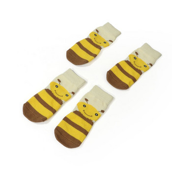 Прекрасни противоплъзгащи чорапи за домашни любимци за големи кучета Топли меки памучни плетени противоплъзгащи дъна на закрито