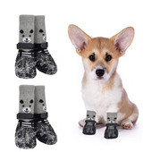 Pet Puppy Socks Сладки памучни гумени кучешки котешки обувки за малки кучета Котки Ботуши Обувки Водоустойчиви неплъзгащи се чорапи за дъжд и сняг 4 бр./компл.