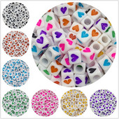 100 tk 6x6mm ruudukujulised akrüülhelmed südamemustriga vahehelmed ehete valmistamiseks DIY käsitsi valmistatud käevõru kaelakee